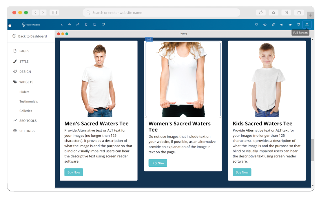 use the website builder to add new products to your online store